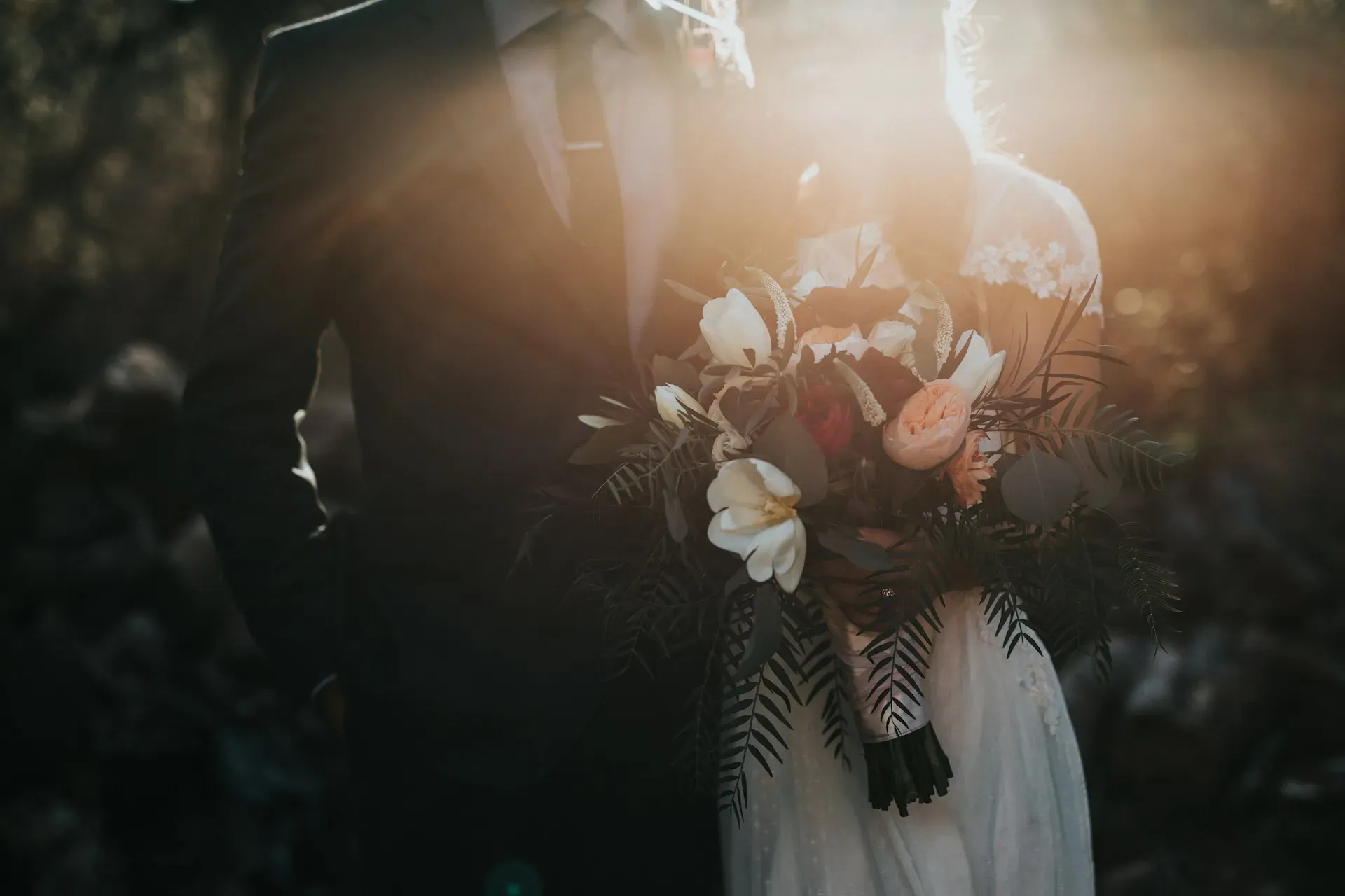 A first dance under strung lights